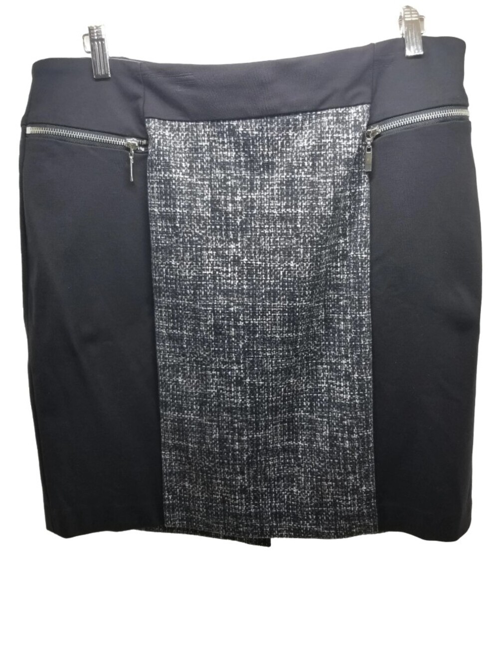 Jessica Black Tweed Panel Pencil Skirt - Women's Size 14 Petite